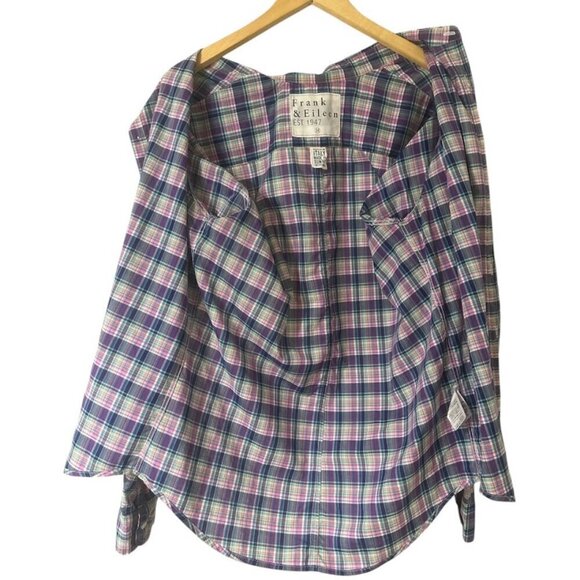 Frank & Eileen Paul Plaid Italian Woven Cotton Button Down Classic Shirt Size M - Picture 4 of 11